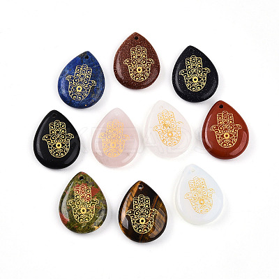 Natural & Synthetic Mixed Stone Pendants G-N345-05-1