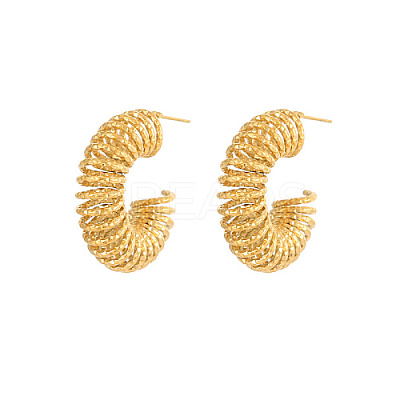 304 Stainless Steel Wire Spiral Stud Earrings GO7006-1-1