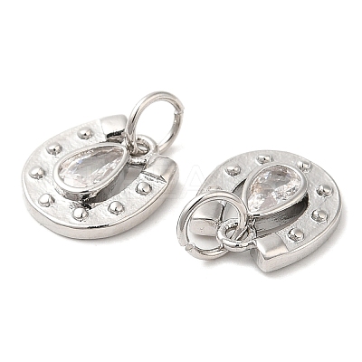 Rack Plating Brass with Cubic Zirconia Pendants KK-K332-23P-1