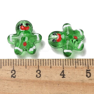 Christmas Transparent Glass Beads Strands LAMP-M021-02F-1