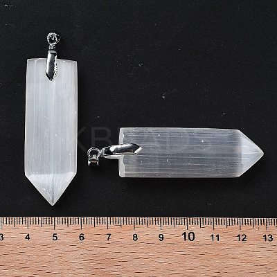 Natural Selenite Big Pendants G-M091-01F-1