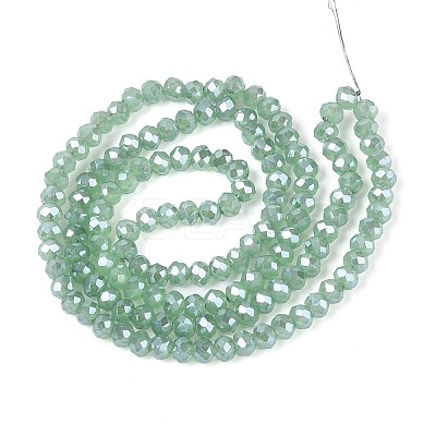 Electroplate Imitation Jade Glass Beads Strands EGLA-J025-F08-1