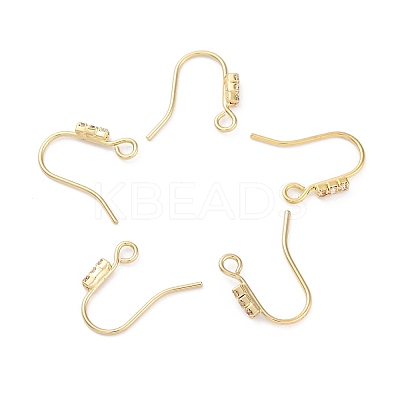 Brass Micro Pave Clear Cubic Zirconia Earring Hooks KK-Z084-10G-1