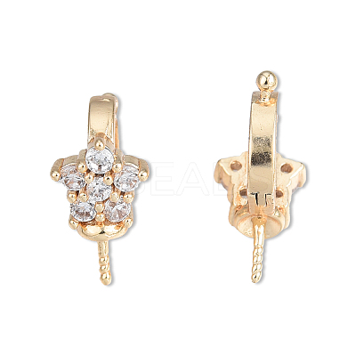Brass Pave Cubic Zirconia Peg Bails KK-N232-201LG-1