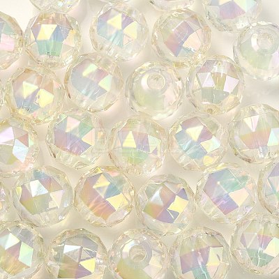 Two Tone UV Plating Rainbow Iridescent Acrylic Beads TACR-D010-06H-1