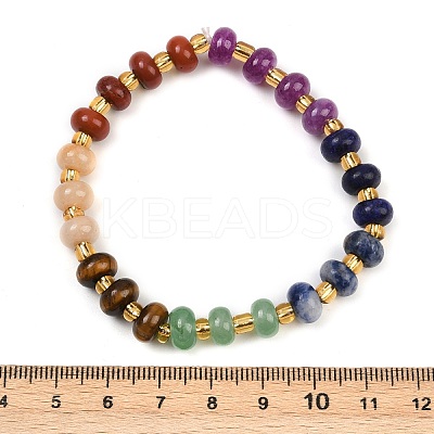 Natural & Synthetic Mixed Gemstone Beads Stretch Bracelets for Women BJEW-B146-01A-1