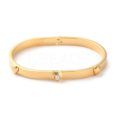 Heart 304 Stainless Steel Hinged Bangles for Women LS-BJEW-K263-01G-1