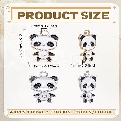 40Pcs 2 Colors Alloy Enamel Pendants ENAM-LP0002-53-1
