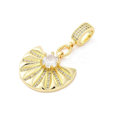 Brass Micro Pave Cubic Zirconia Pendants KK-S510-06G-1