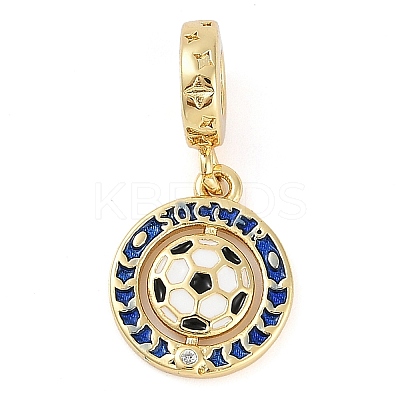 Rack Plating Brass Micro Pave Cubic Zirconia European Dangle Charms KK-P287-33D-G-1