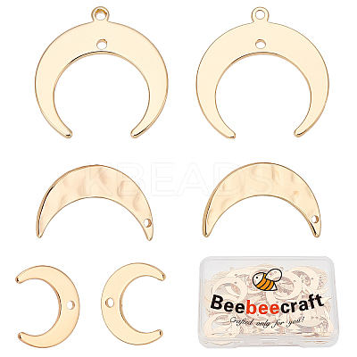 60Pcs 3 Style Brass Pendants KK-BBC0001-32-1