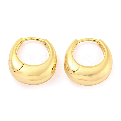 Oval Brass Huggie Hoop Earrings for Women EJEW-M255-02G-1