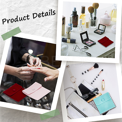 10Pcs 5 Colors Square Velvet Jewelry Bags TP-CP0001-04-1