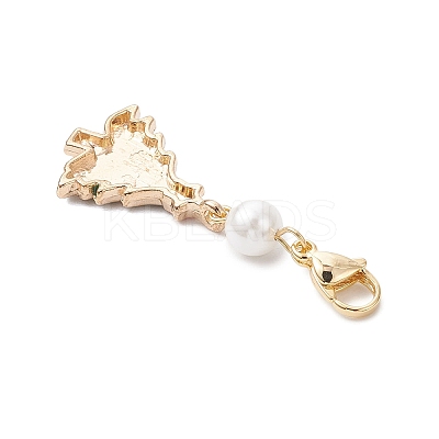 10Pcs Christmas Tree Alloy Enamel Pendant Decorations HJEW-JM03817-1
