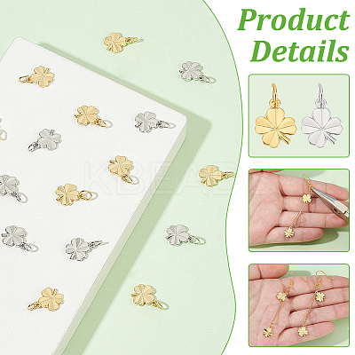 40Pcs 2 Colors Brass Charms KK-BC0014-04-1