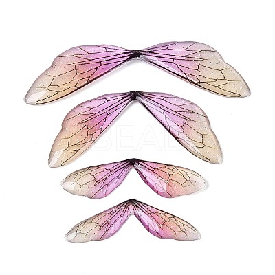 3Pcs Transparent Epoxy Resin Butterfly Wings Cabochons X-RESI-N045-12B-1