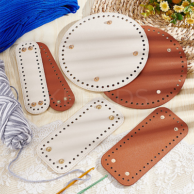 6Pcs 6 Style PU Leather Knitting Crochet Bags Nail Bottom Shaper Pad FIND-PH0009-91-1