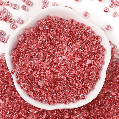 Transparent Inside Colours Glass Seed Beads SEED-A032-04J-1
