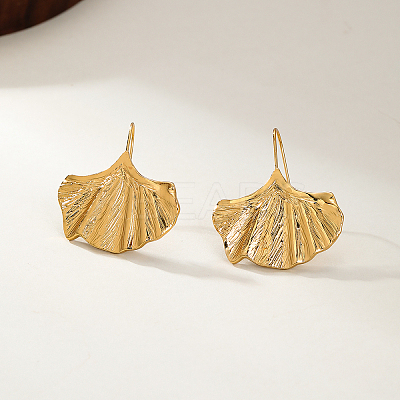 Minimalist 201 Stainless Steel Ginkgo Leaf Earrings for Women JX5864-1