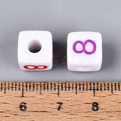 Opaque Acrylic European Large Hole Beads SACR-N020-01A-09-1