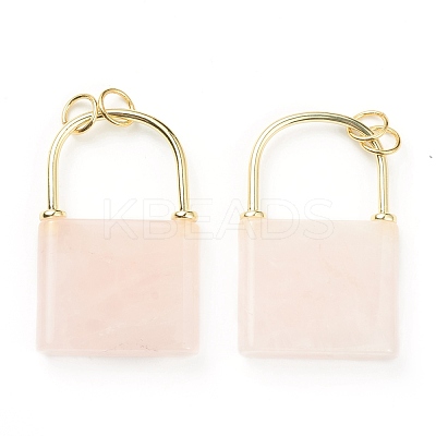 Natural Rose Quartz Pendants G-B012-16G-08-1