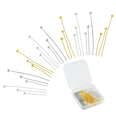450Pcs 9 Styles Brass Ball Head Pins KK-YW0004-21-1