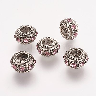 Antique Silver Plated Alloy Rhinestone Beads RB-J503-23AS-1