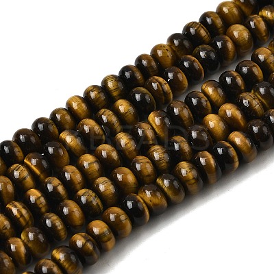 Natural Tiger Eye Beads Strands G-A275-B01-4x6mm-1