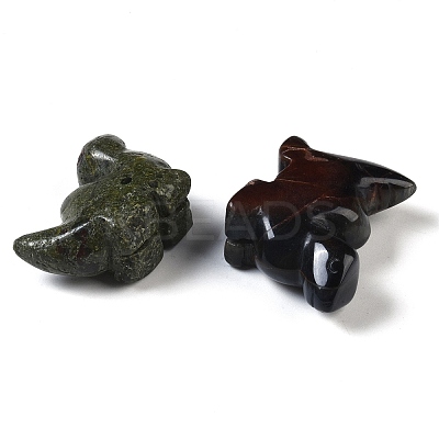 Natural Mixed Gemstone Dinosaur Figurines DJEW-M015-05-1