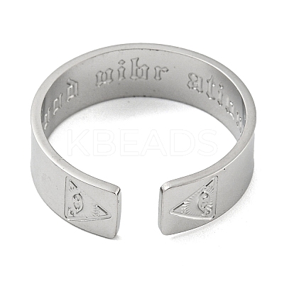 Non-Tarnish 304 Stainless Steel Open Eye Cuff Rings RJEW-G306-02P-1