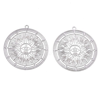 Non-Tarnish 201 Stainless Steel Filigree Pendants X-STAS-S118-026P-1