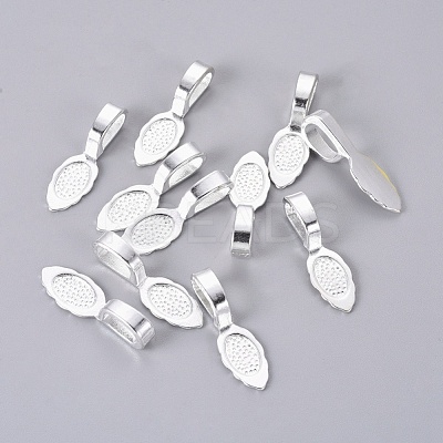 Tibetan Style Alloy Glue-on Flat Pad Bails K0P9R021-1