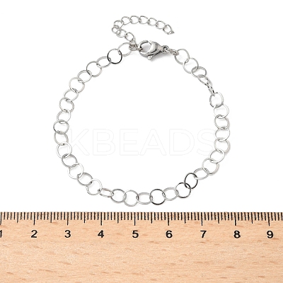 304 Stainless Steel Rolo Chains Bracelets for Women BJEW-U043-02P-1