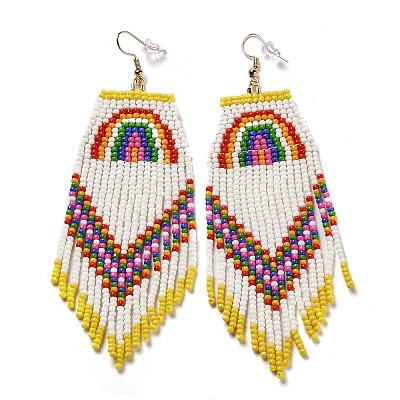 Brass Boho Chandelier Earrings EJEW-D105-01D-1