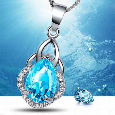 Exquisite Teardrop Brass Cubic Zirconia Pendant ZIRC-EE0001-001P-1