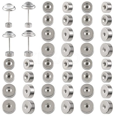 40Pcs 4 Styles 304 Stainless Steel Ear Nuts STAS-FS0002-23-1