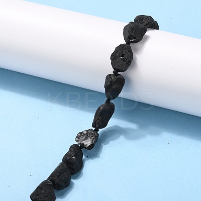 Rough Raw Natural Black Spinel Beads Strands G-G010-10-1