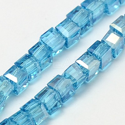 Electroplate Glass Bead Strands EGLA-J028-4x4mm-AB08-1