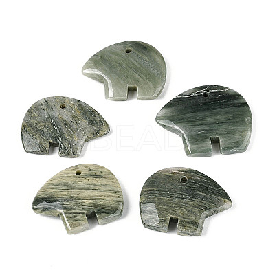 Natural Green Line Jasper Big Pendants G-T144-08D-1
