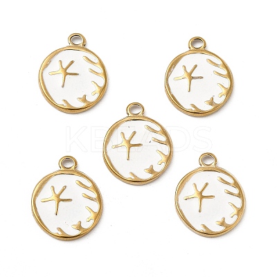 PVD Vacuum Plating 201 Stainless Steel Enamel Pendants STAS-J401-VC944-1