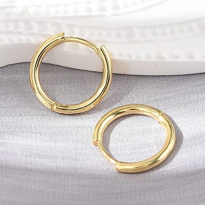 Brass Huggie Hoop Earrings X-KK-D160-55G-1
