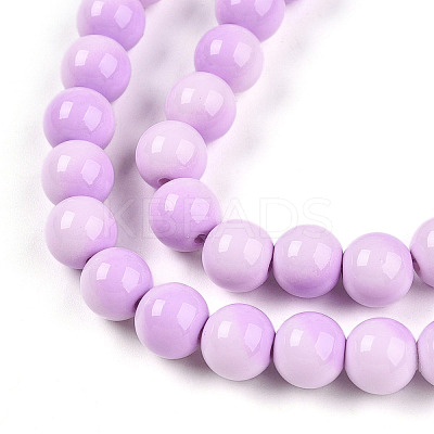 Baking Paint Glass Beads Strands DGLA-N012-8mm-02-1