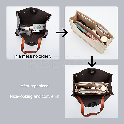 2Pcs 2 Colors Wool Felt Organizer Insert FIND-WR0005-83A-1
