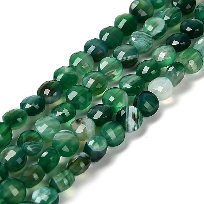 Natural Banded Agate(Dyed & Heated) Beads Strands G-C179-A6mm-22-1