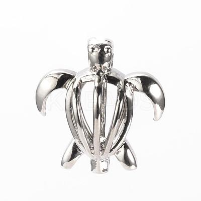 Brass Cage Pendants KK-R057-02P-1