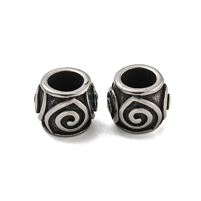 Barrel 304 Stainless Steel European Beads STAS-E214-04AS-1