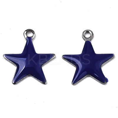 201 Stainless Steel Enamel Charms STAS-N088-14B-1