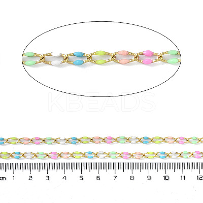 Ion Plating(IP) 304 Stainless Steel Dapped Chains AJEW-Q150-09G-08-1