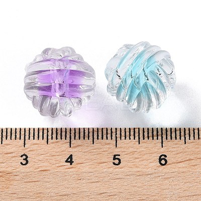 UV Plating Iridescent Transparent Acrylic Bead in Bead OACR-H112-08C-1