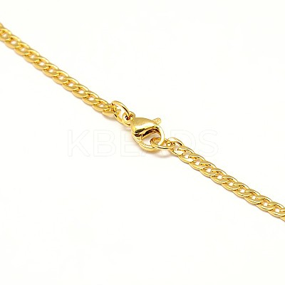 304 Stainless Steel Curb Chain/Twisted Chain Necklace Making X-STAS-A028-N108G-1